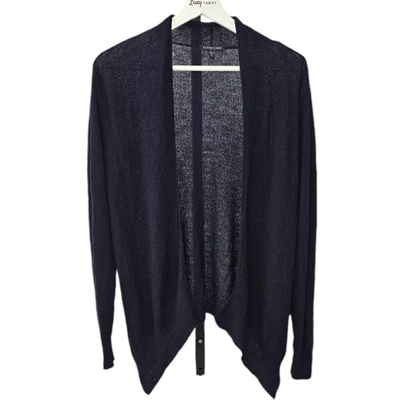 Eileen Fisher Womens 100% Wool Textured High Low Long Sleeve Open Front Size MP - Picture 1 of 8